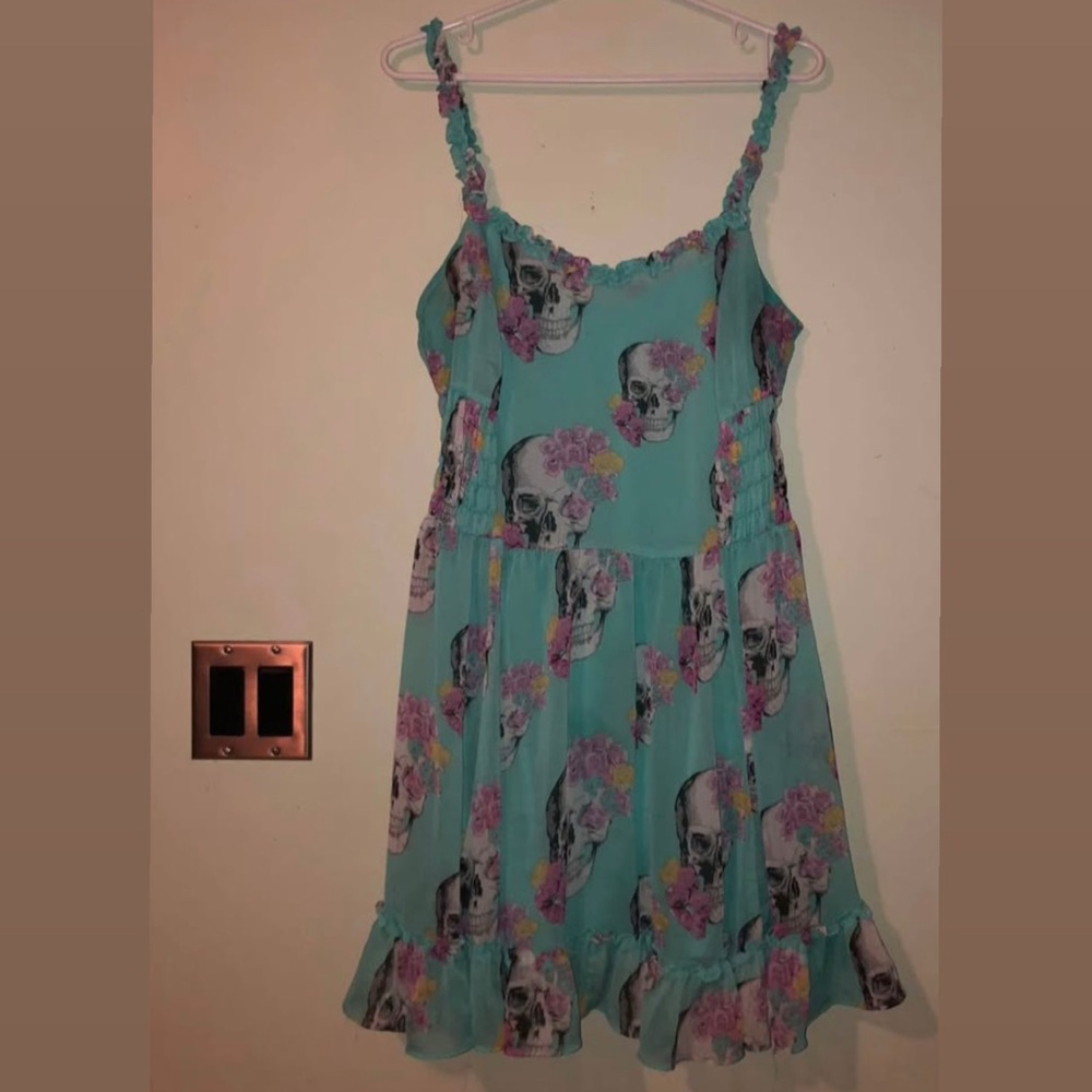 Royal Bones Teal and Floral Dress